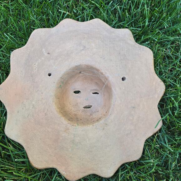 Vintage Mexican Terracotta Round Folk Art Sun Birds Hanging Wall Art - Picture 5 of 13